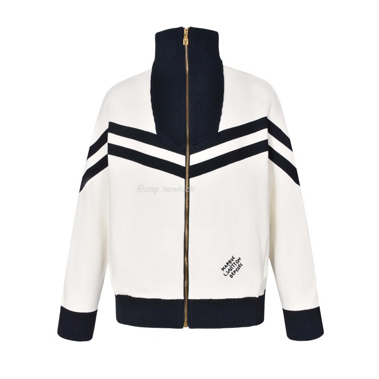 Louis Vuitton Knitted Cotton Sailor Blouson White Navy (1) - newkick.app